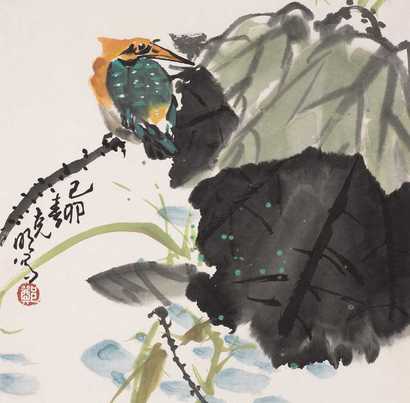 郑克明 花鸟 镜心